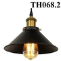 Thả đơn chao đĩa sâu đen, chụp sắt mạ đồng, E27x01, mã TH068, KT (mm): D220